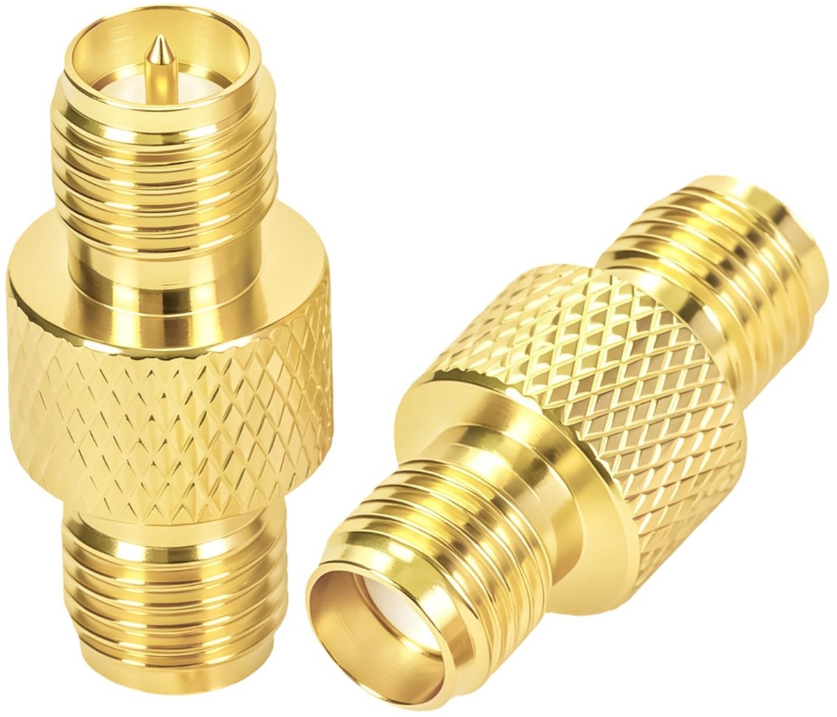 Solidchoice - 2 Stuks RP-SMA naar SMA Vrouwelijk Adapter voor Antenne en Wifi