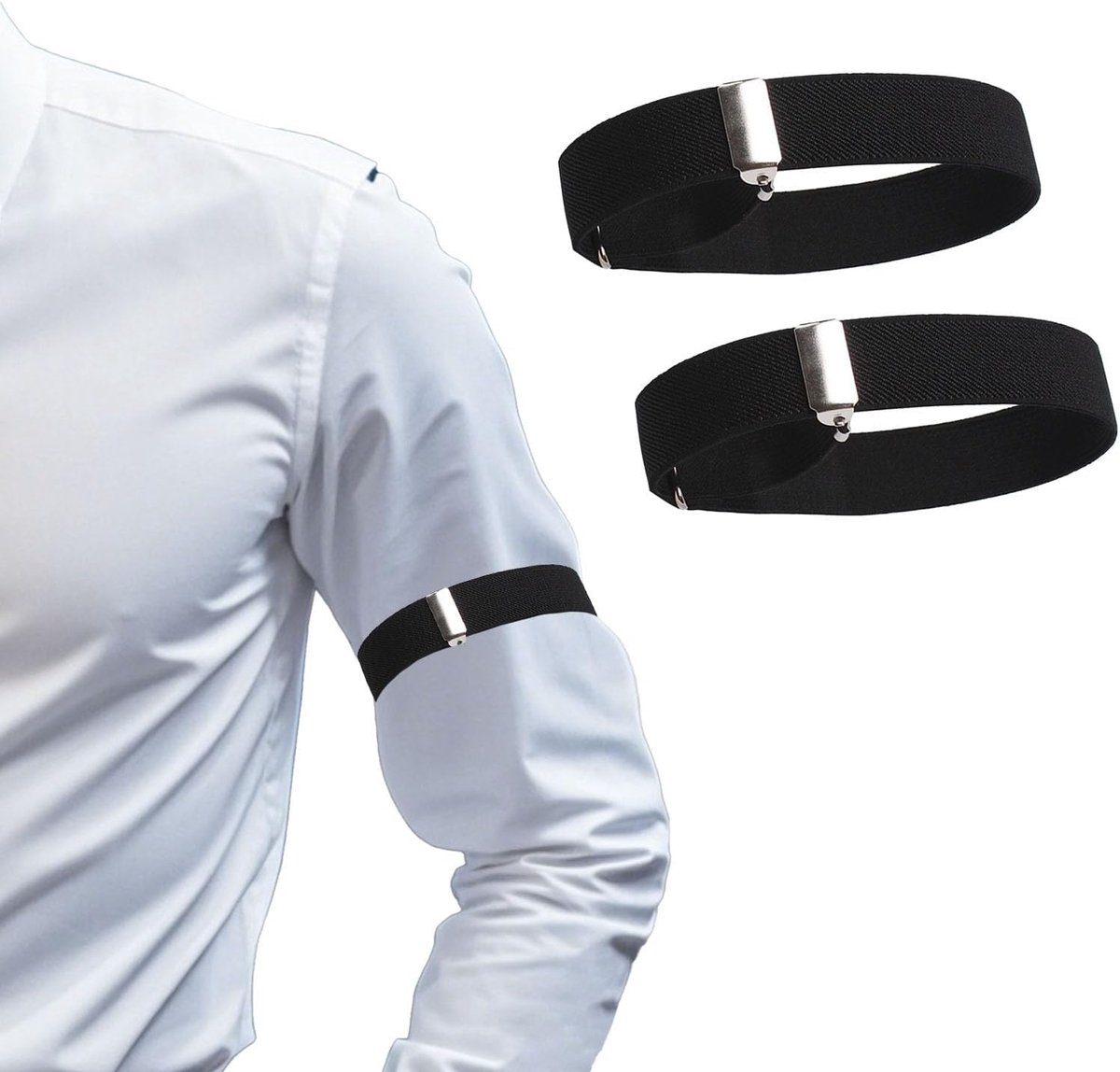 Shirt houder 2 cm - zwart - non-slip - verstelbaar en flexibel - ShopVlot