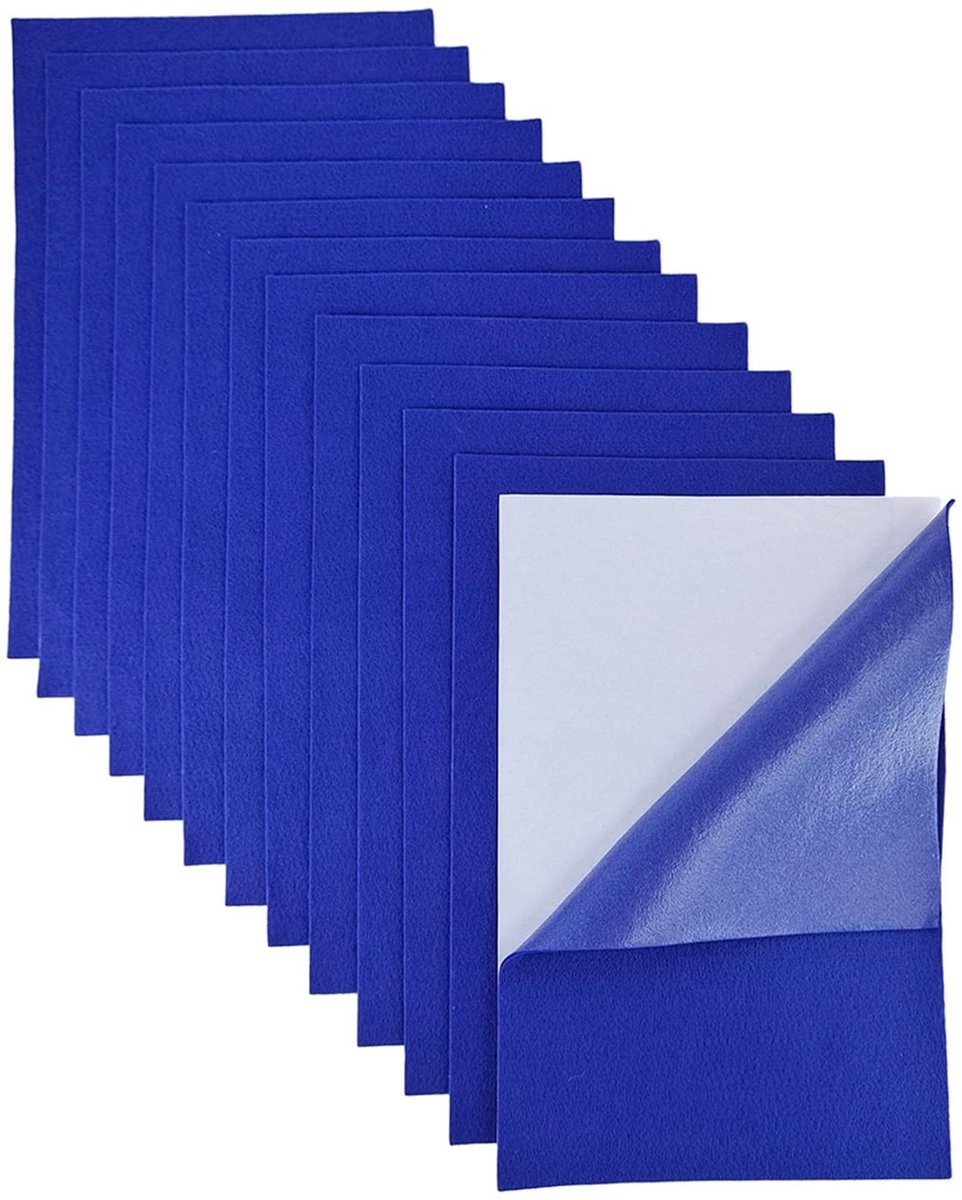 Solidchoice - Zelfklevende Viltvellen, Set van 12 Stuks in Diverse Kleuren