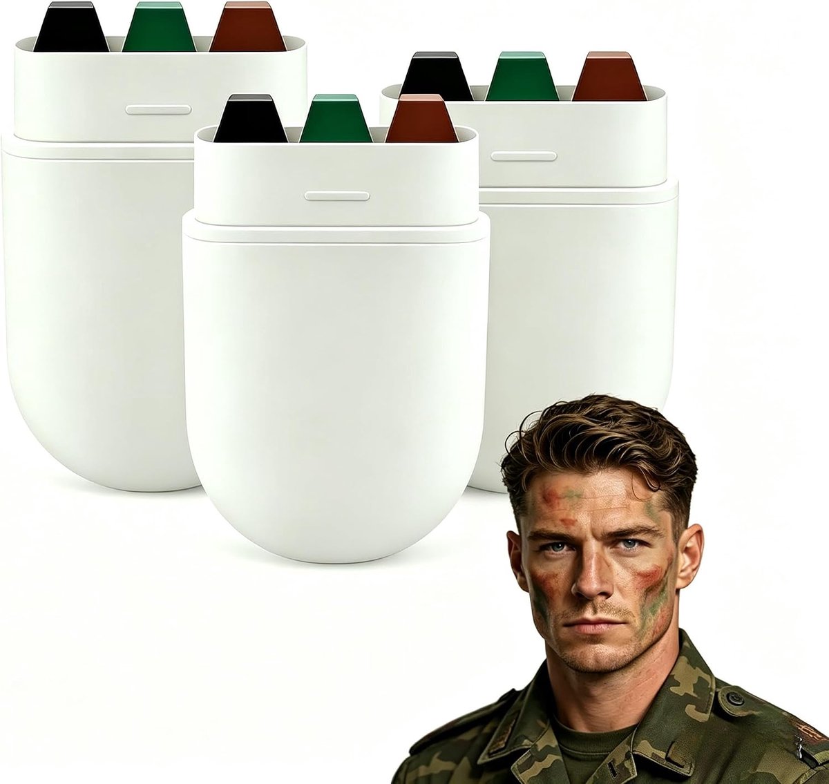 Camouflage gezichtsschilderstokjes - 3 stuks - tactisch ontwerp - perfect voor jacht - ShopVlot