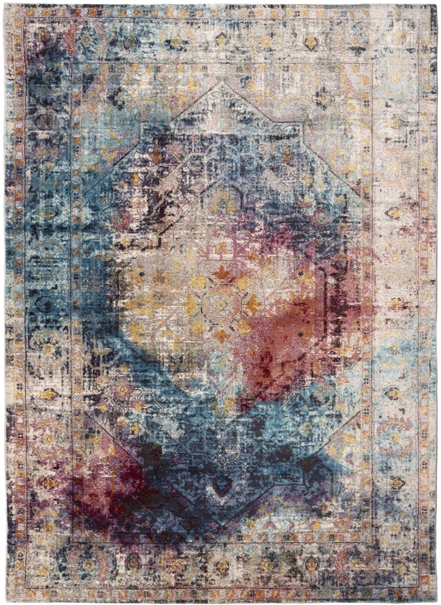 Padiro laagpolig vloerkleed 133 x 190 cm - bont - modern abstract design - geschikt voor vloerverwarming - van polypropyleen