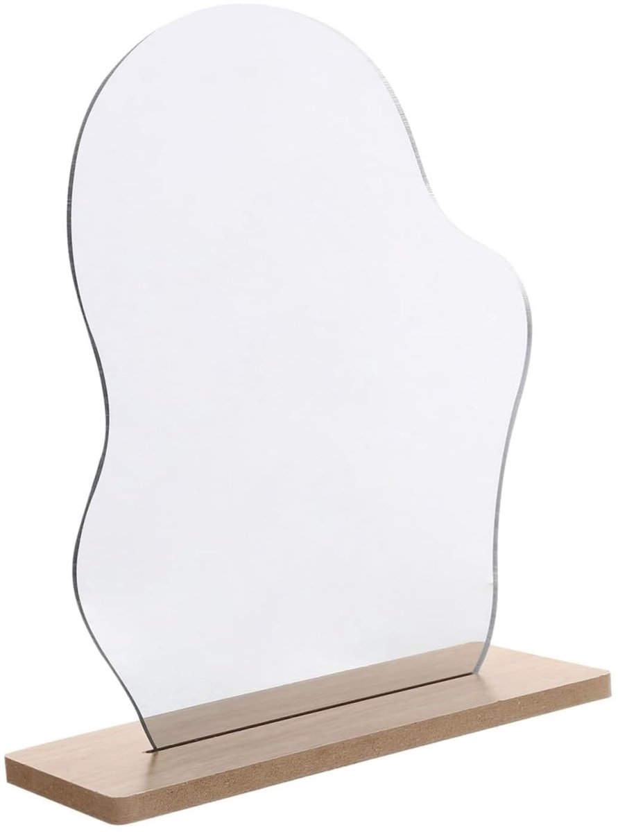Solidchoice - Frameloos Acryl Make-up Spiegel met Houten Basis