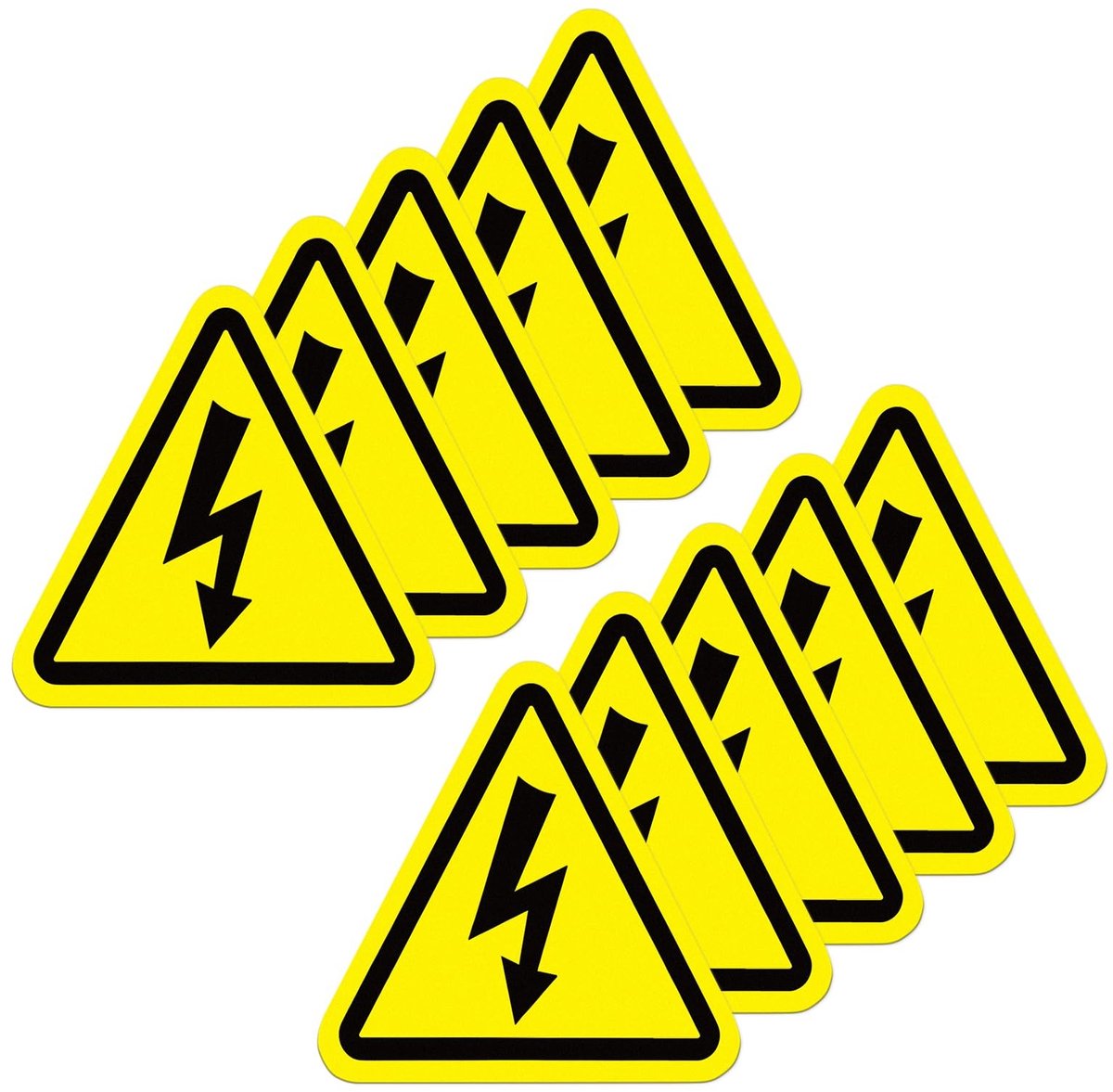 Solidchoice - Gevaar Waarschuwingsstickers voor Elektrisch Risico, 10x10 cm