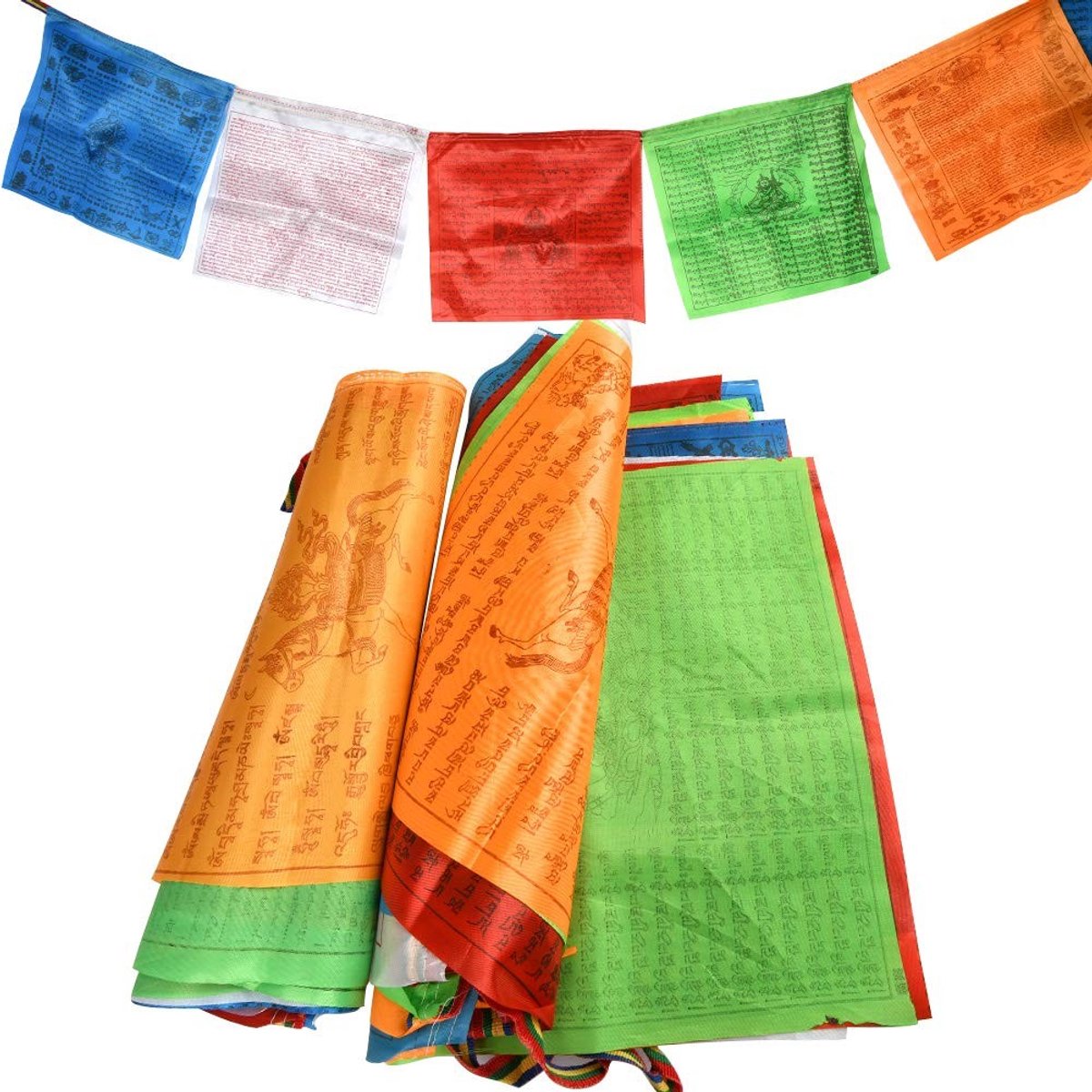 Solidchoice - 2 Rollen Tibetaanse Gebedsvlaggen voor Spirituele Decoratie
