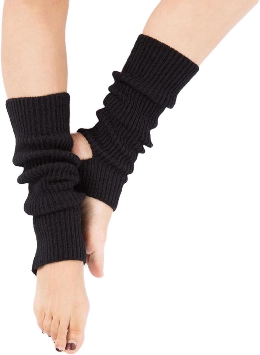 Legwarmers voor dames - gebreid - zwart - ideaal voor yoga en dans - ShopVlot