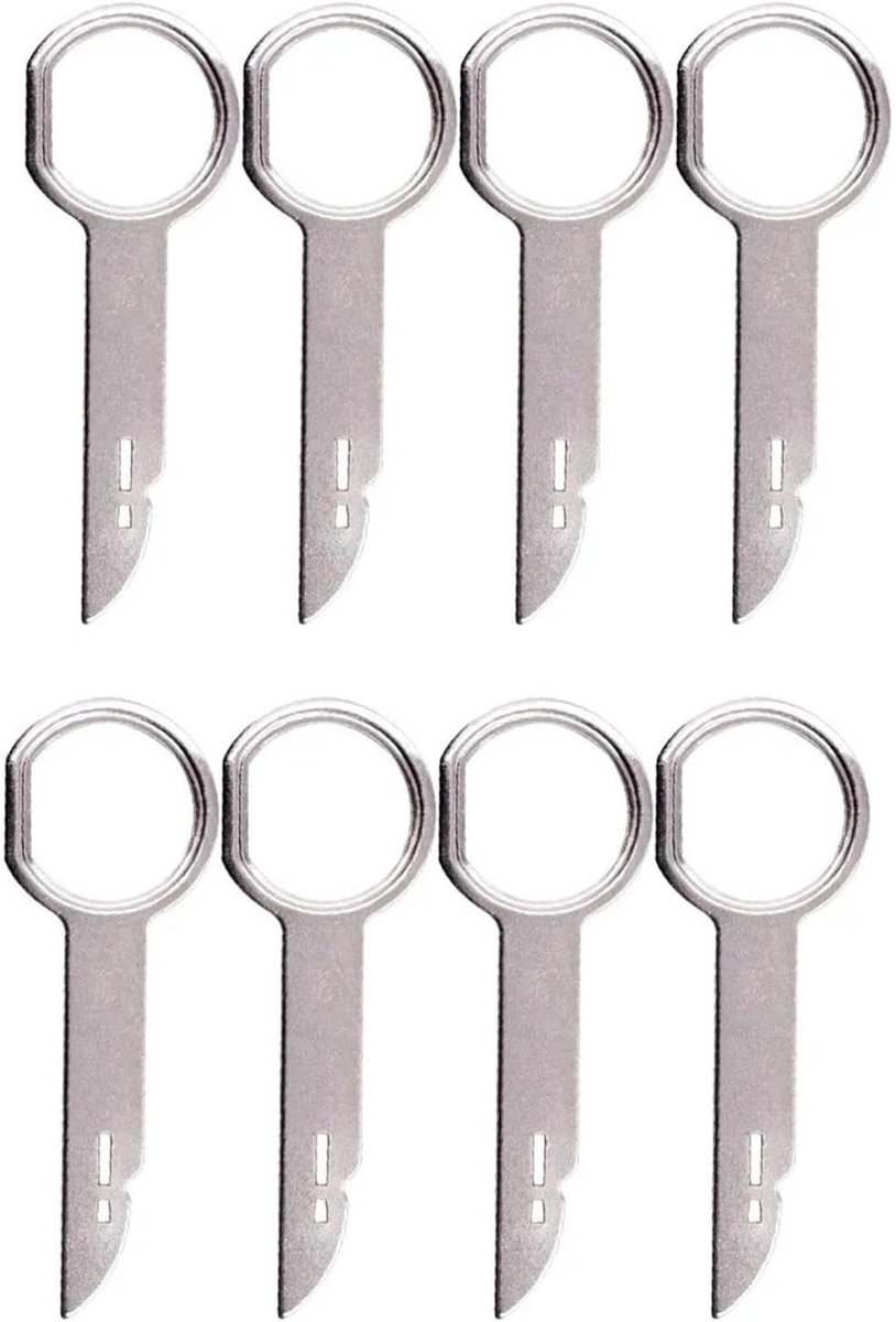 Car radios tools 8 stuks - RVS DIN release sleutel - Grippende handgreep - Eenvoudig te gebruiken - ShopVlot