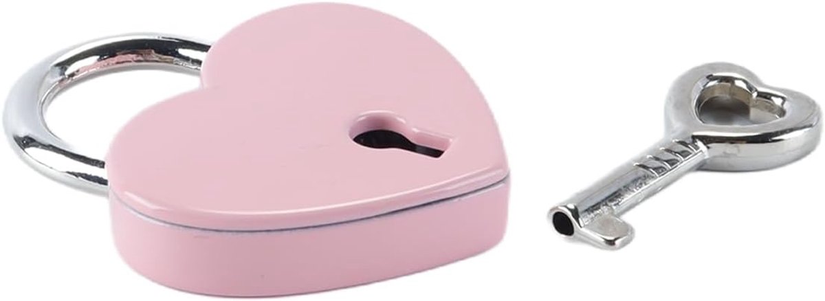 Hartvormige hangsloten set van 2 - mini roestvrij staal - ideaal voor Valentijnsdag en bruiloften - ShopVlot