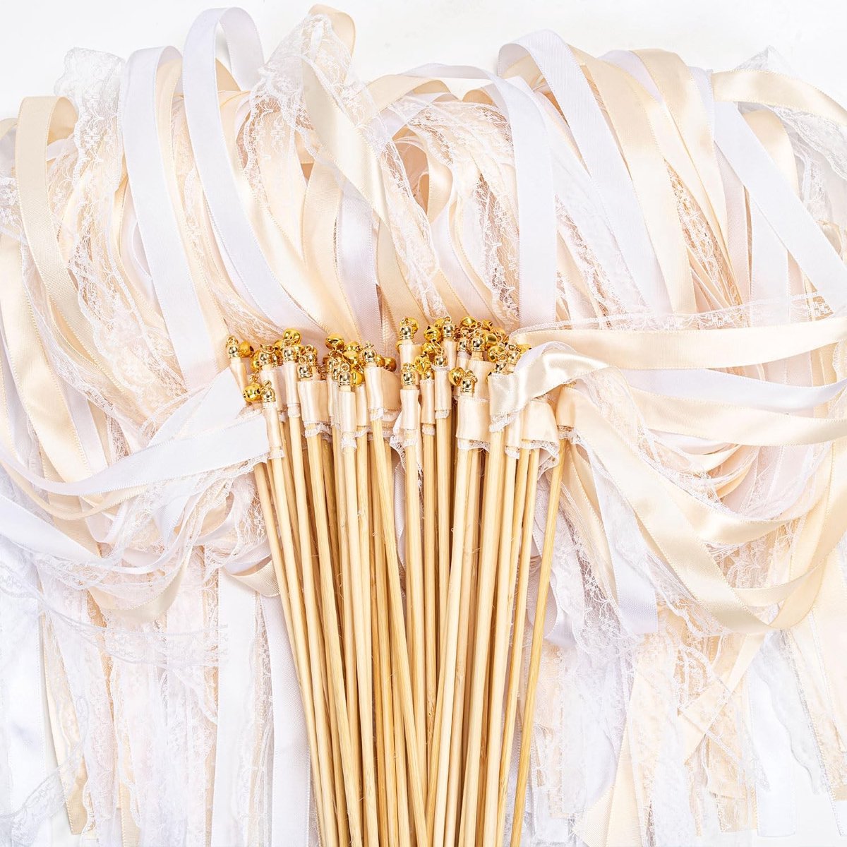 Solidchoice - Set van 50 Feestelijke Huwelijksstokken met Ribbons