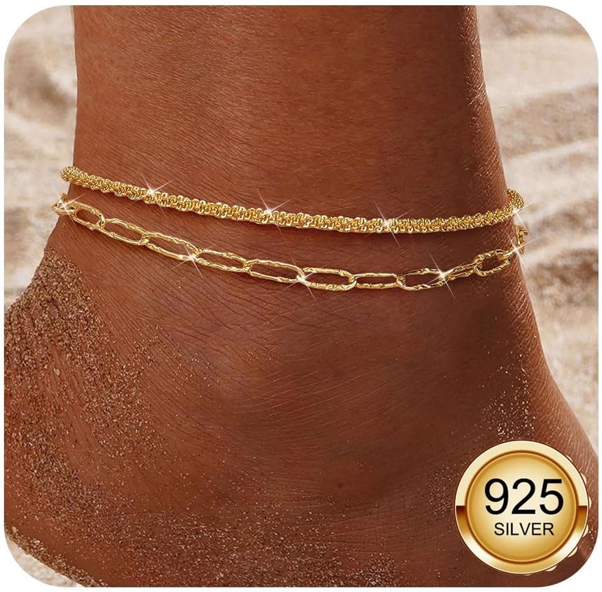 Anklet 925 Sterling Zilver - Adjustable - Elegant en Waterproof - Perfect voor Strandgebruik - ShopVlot