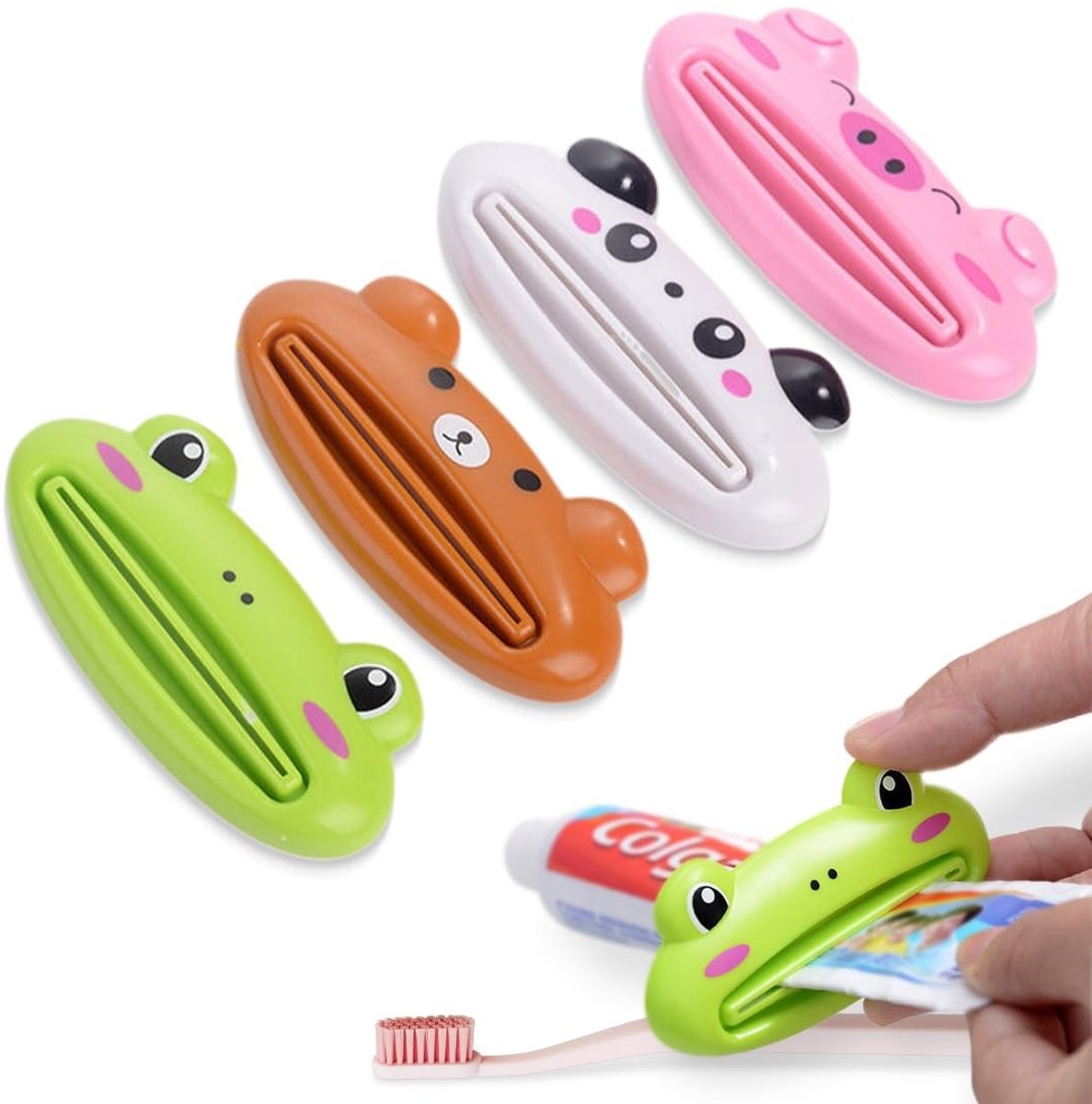 Solidchoice - 4 Stuks Tandpastadispenser Clips in 4 Kleuren
