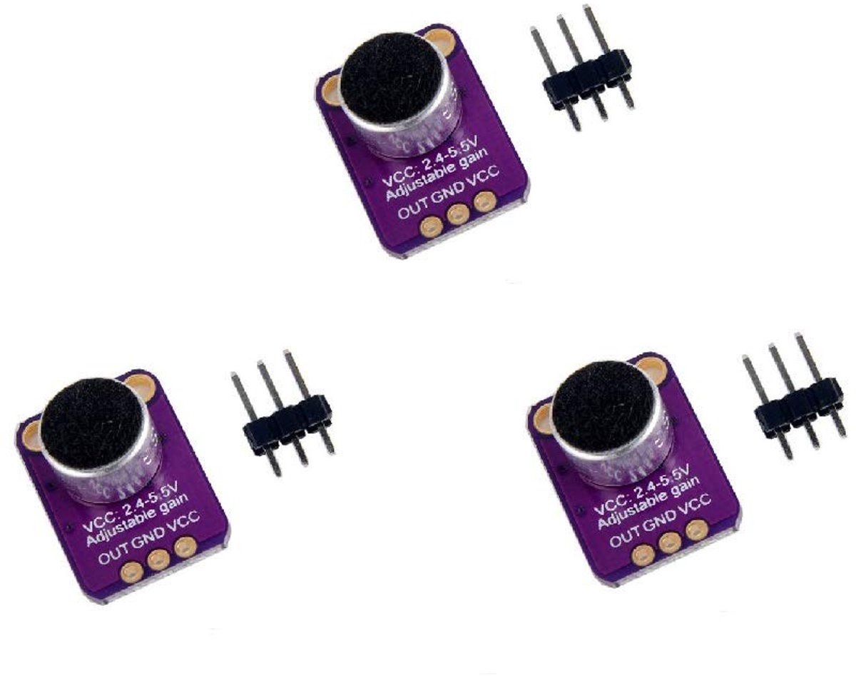 Solidchoice - 3 Stuks Electret Microfoonversterker Module MAX4466