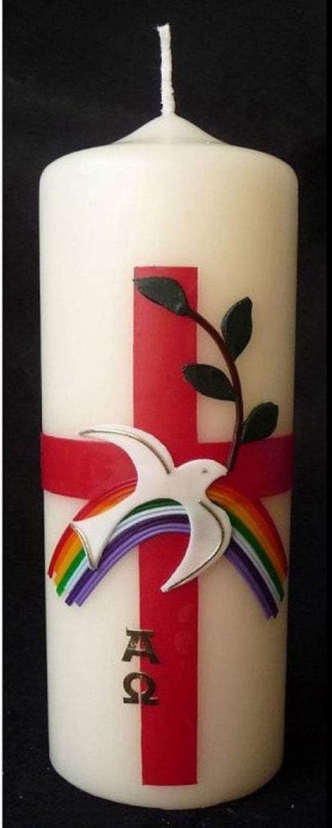Paaskaars - Wit - 220 x 70 mm - Decoratieve Kaars voor Pasen