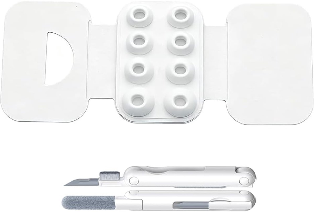 Vervangende siliconen tips oordopjes - 4 paar wit - zacht materiaal - comfortabele pasvorm - ShopVlot