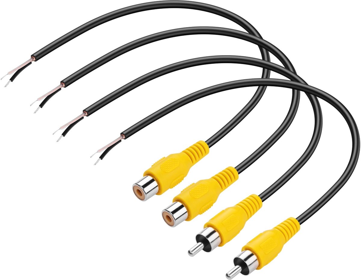 Solidchoice - RCA naar Pigtail Kabel 20cm Geel