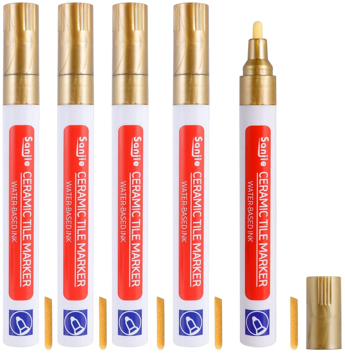 Tegelherstelpen 5 Stuks - Goud Waterbestendig - Sneldrogend - Voor Muur en Vloer - ShopVlot