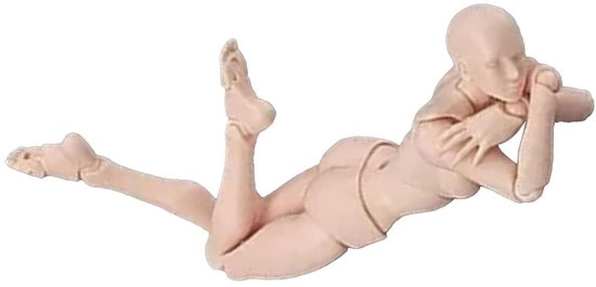 Figma Youth 2.0 Actiefiguurmodel, Zilvergrijze Beige, Gelede Gewrichten, Bureauspeelgoed voor Volwassenen, Beigeen in Grijs en Oranje (vrouw #12)