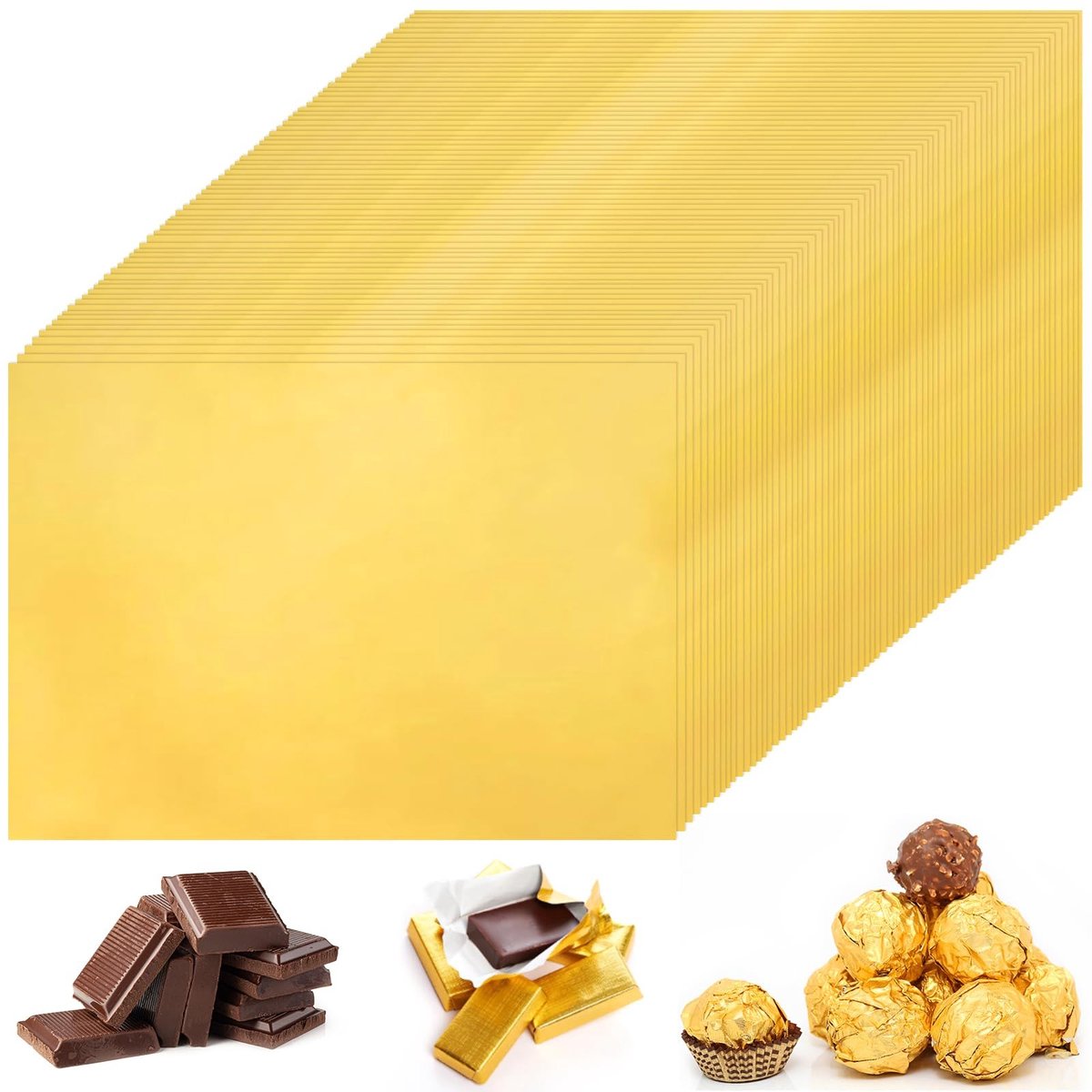 Solidchoice - 100 Stuks Aluminium Folie Chocolade Wrappers voor DIY Decoratie