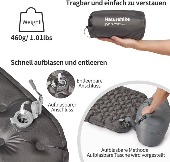 4-Seizoenen Campingmat 10 cm Dik, Zelfopblaasbaar, Ultralicht, Isolatie 6,5 R, met Zijwanden van Merkloos — afbeelding 4