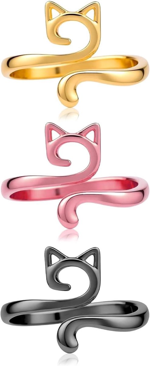 Haakringen voor Haken 3 Stuks - Verstelbare Metalen Haak - Kattenoren Design - Sneller en Nauwkeuriger Breien - ShopVlot