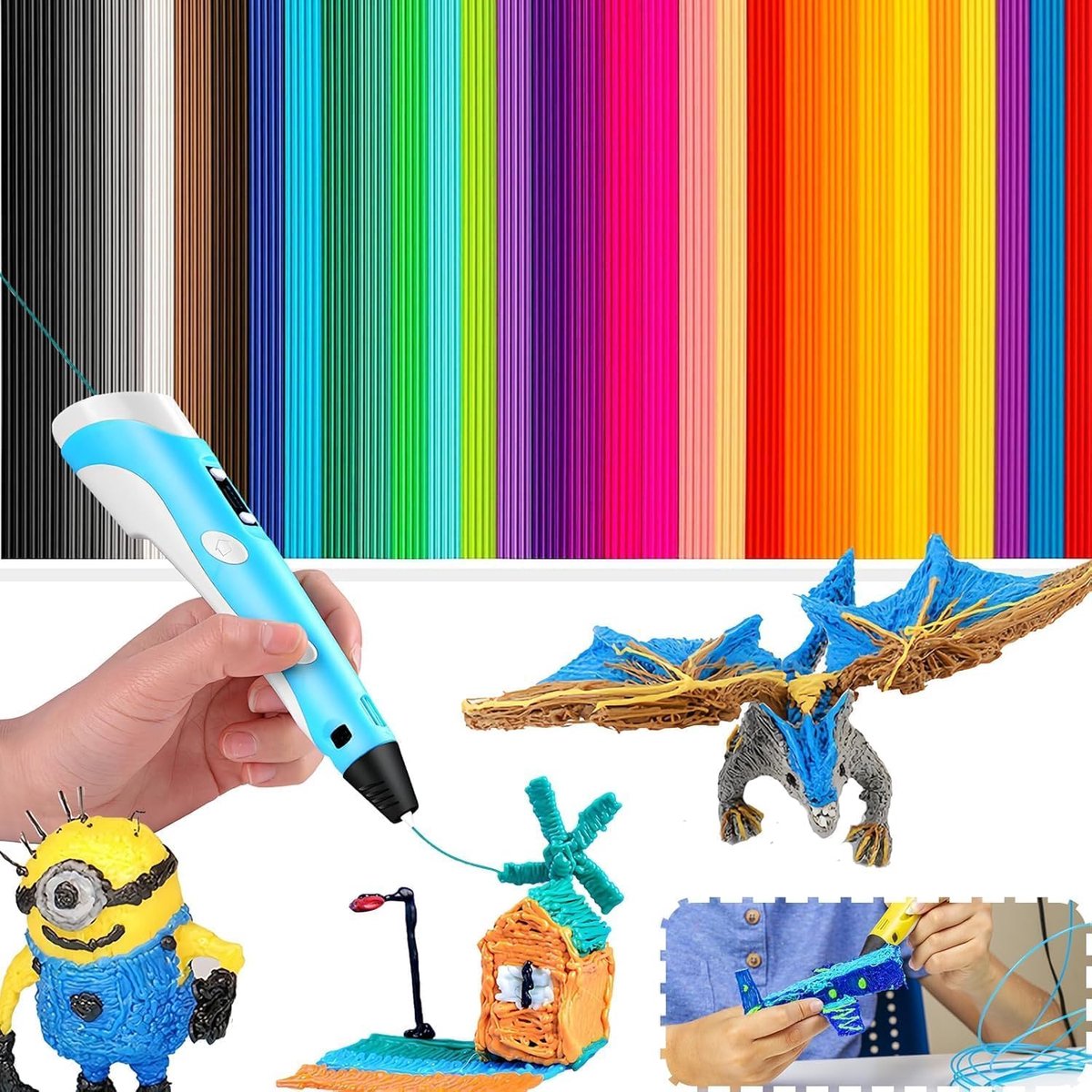 3D-printpen filament refill 320 stuks - 15cm PCL filament - 32 kleuren - ideaal voor creatieve projecten - ShopVlot