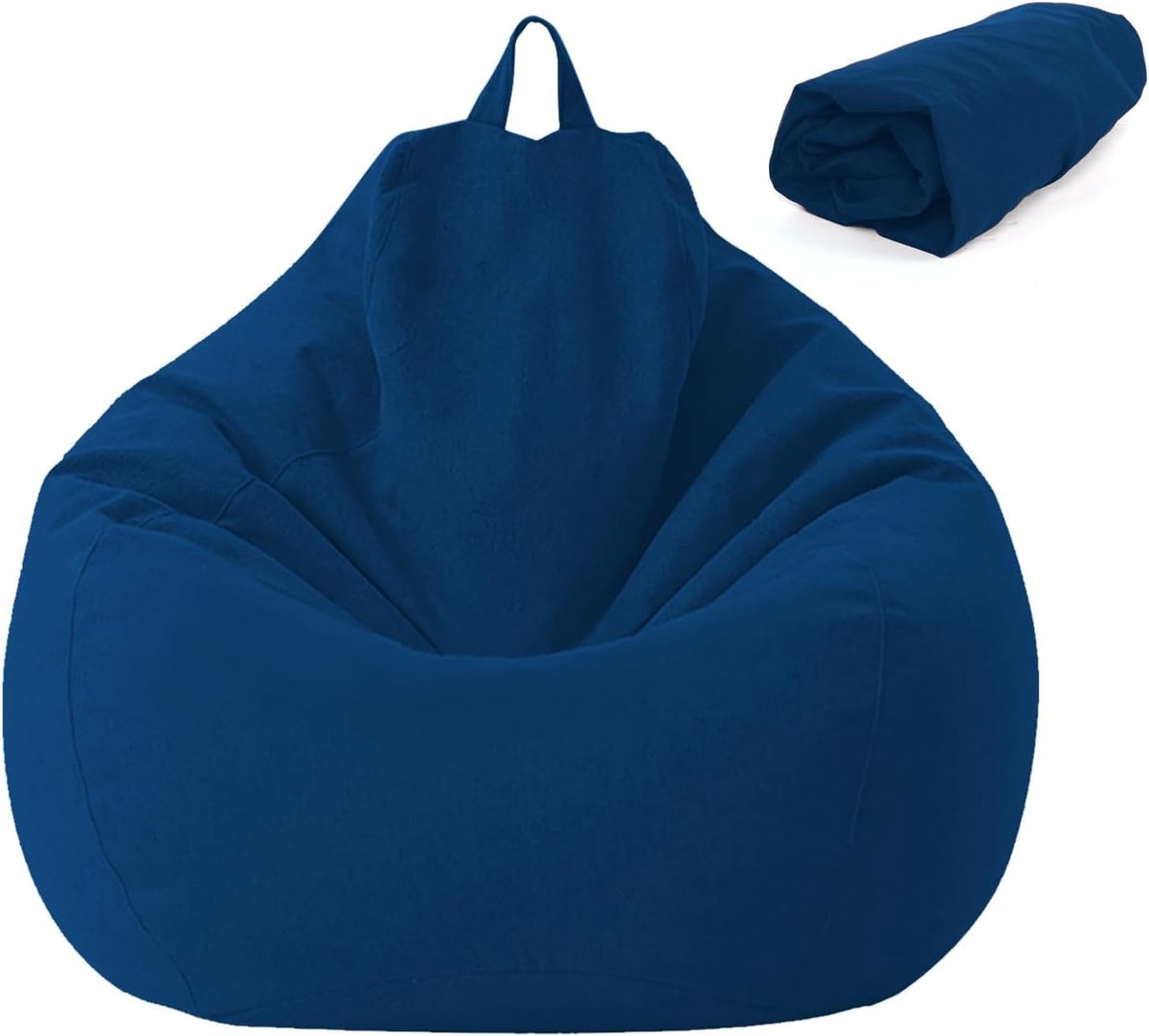 Zitzak voor kinderen en volwassenen 100 x 120 cm - Katoen-linnen mix - Met rits - Ideaal voor ontspanning - ShopVlot