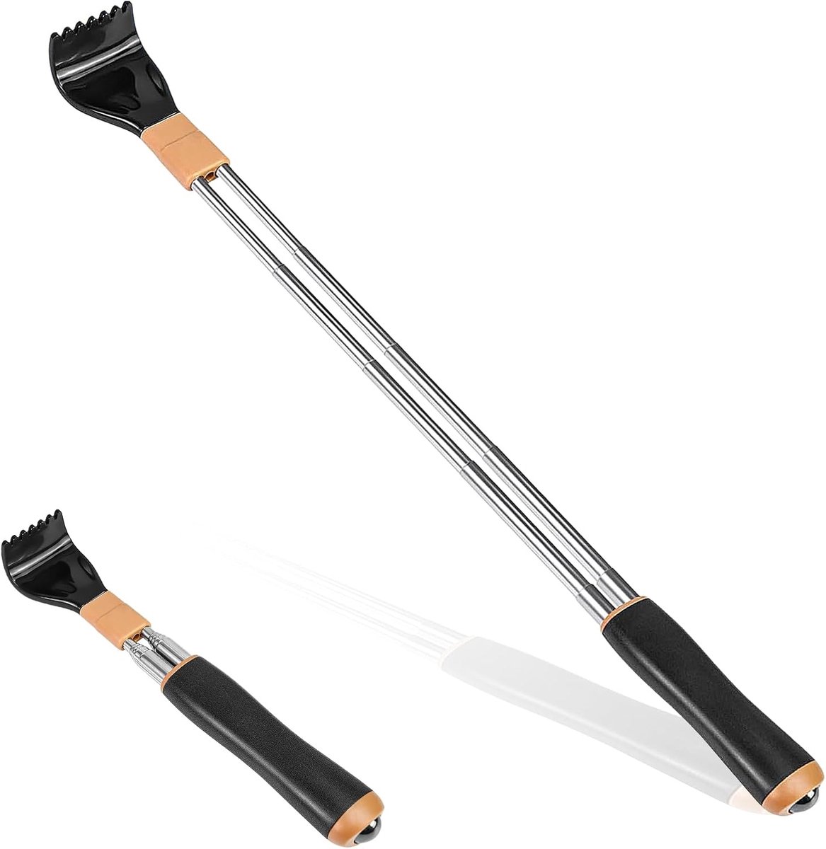 Rugkrabber telescopisch 21-54 cm - roestvrij staal - verlichting rugmassage - ideaal voor ontspanning - ShopVlot