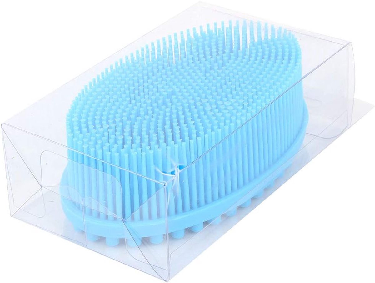 Sensory borstel voor baby's - silicone - rozerood/blauw - verbetert concentratie - ShopVlot