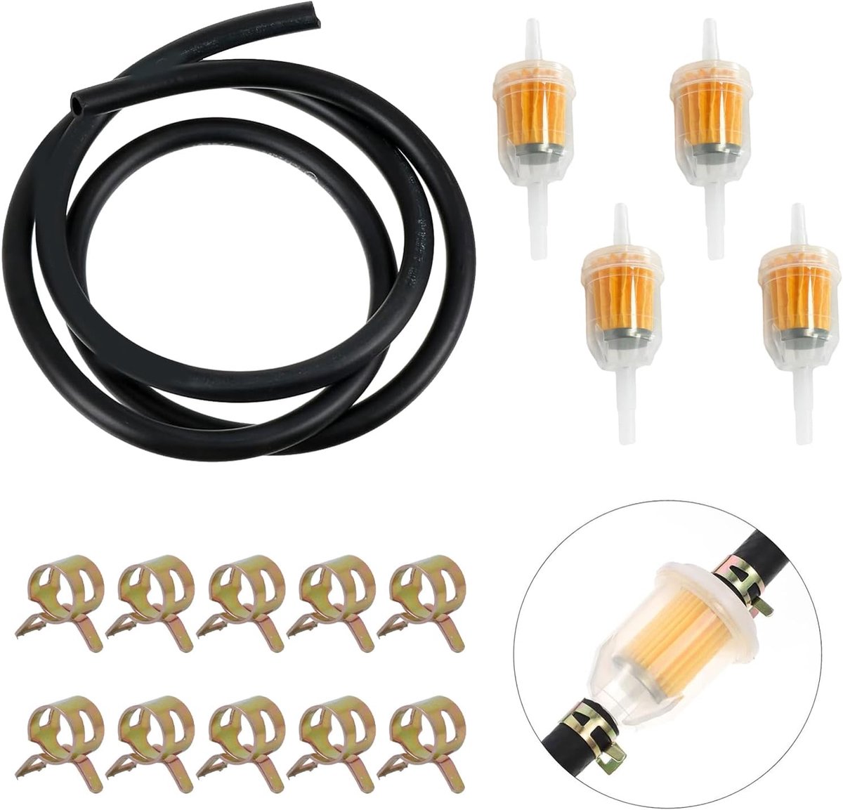 Petroleumfilter set 15-delig - brandstofslang 2m - voor auto, motor en grasmaaier - optimale motorprestaties - ShopVlot