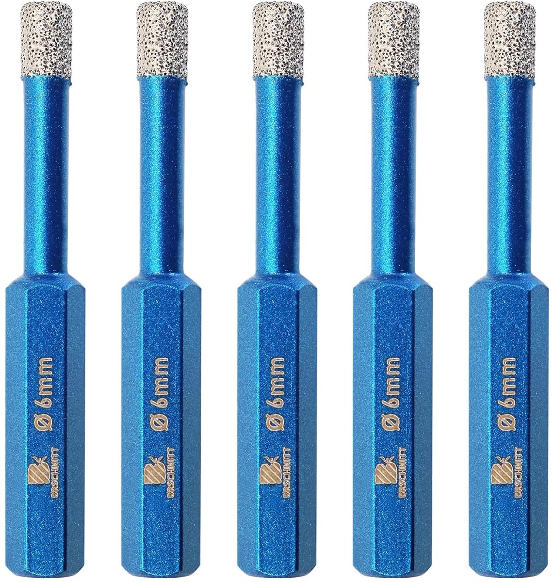 Diamant Boor Set 5-delig - 1/4 Inch (6mm) - Voor Porselein en Marmer - Ideaal voor Droog Boren - ShopVlot