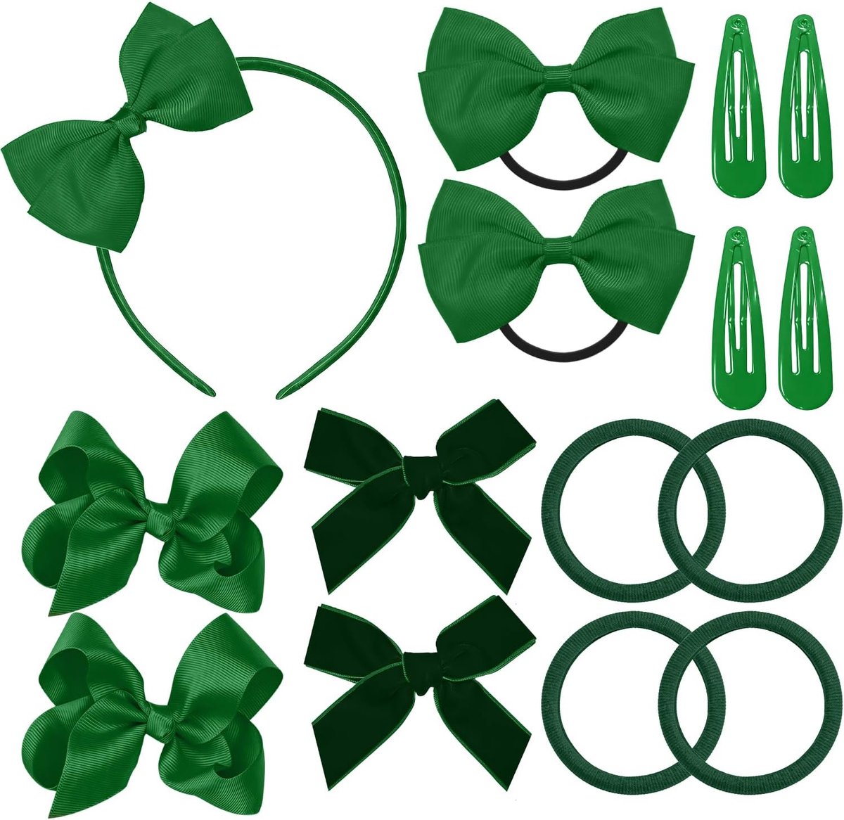 Haaraccessoires Set voor Meisjes - 15-delige Set met Strik Haarspelden en Elastiekjes - Ideaal voor School en Feestjes - ShopVlot