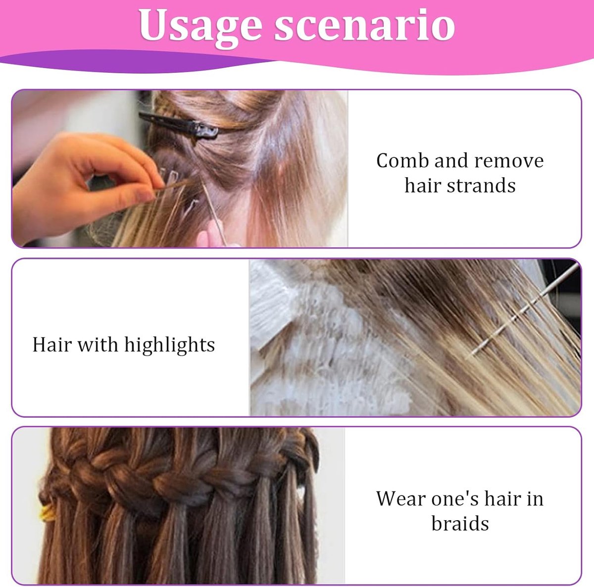 Haarkam 3 maten - Professionele highlightkam - Sneller haarkleuren - Voor kappers en salons - ShopVlot
