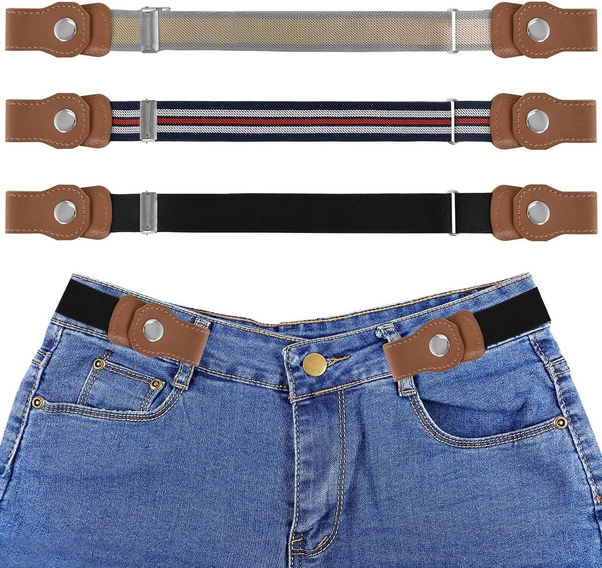 Buckle-free Kinderen Riemen 37-57 cm - Elastische Grijze Riem - Verstelbaar voor Jongens en Meisjes - ShopVlot