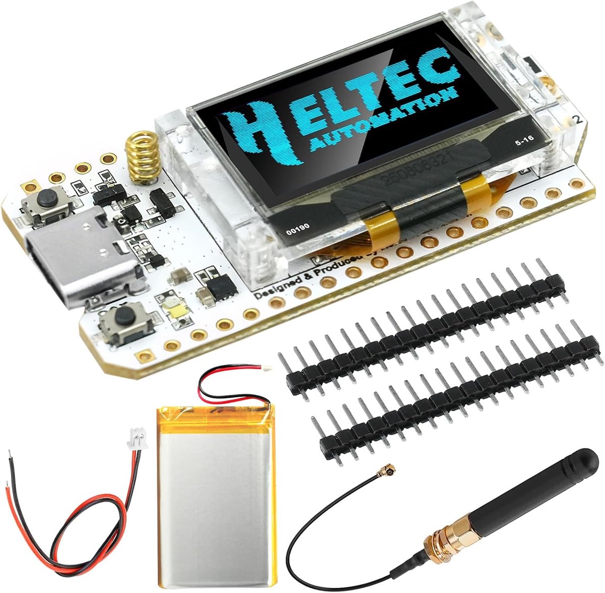 LoRa bord voor Meshtastic - ESP32 V3 met 868MHz antenne - 3000mAh batterij - ideaal voor IoT-projecten - ShopVlot