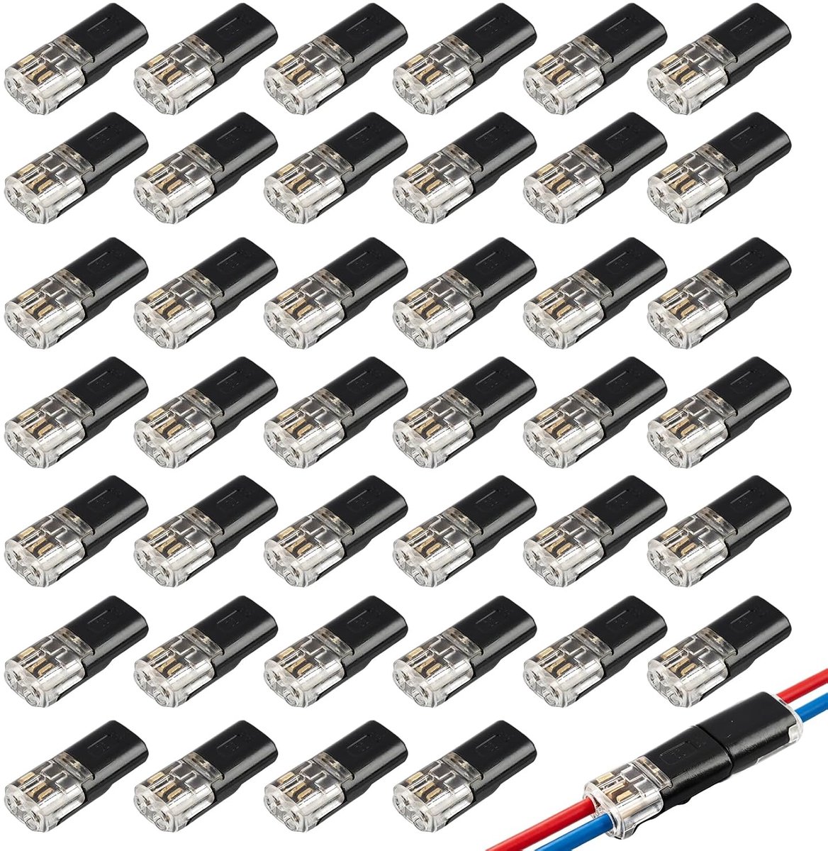 2-polige kabelverbinders 40 stuks - waterdicht - snelle installatie - voor audio en verlichting - ShopVlot