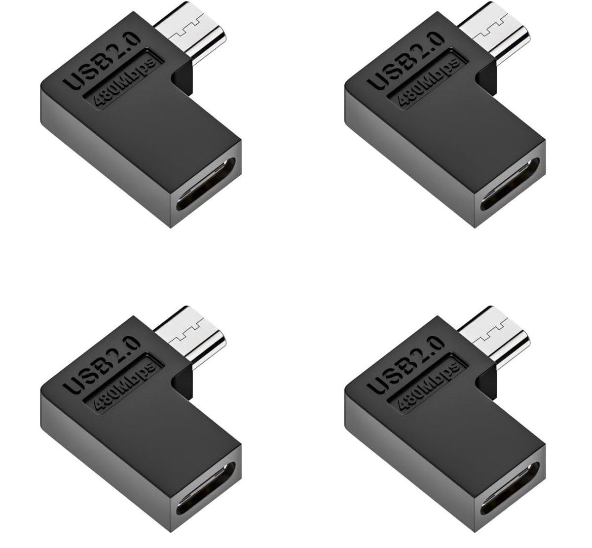 USB C naar Micro USB Adapter 90 Graden - 4 Pack - Oplaad- en Gegevensoverdracht - Ideaal voor Mobiele Apparaten - ShopVlot