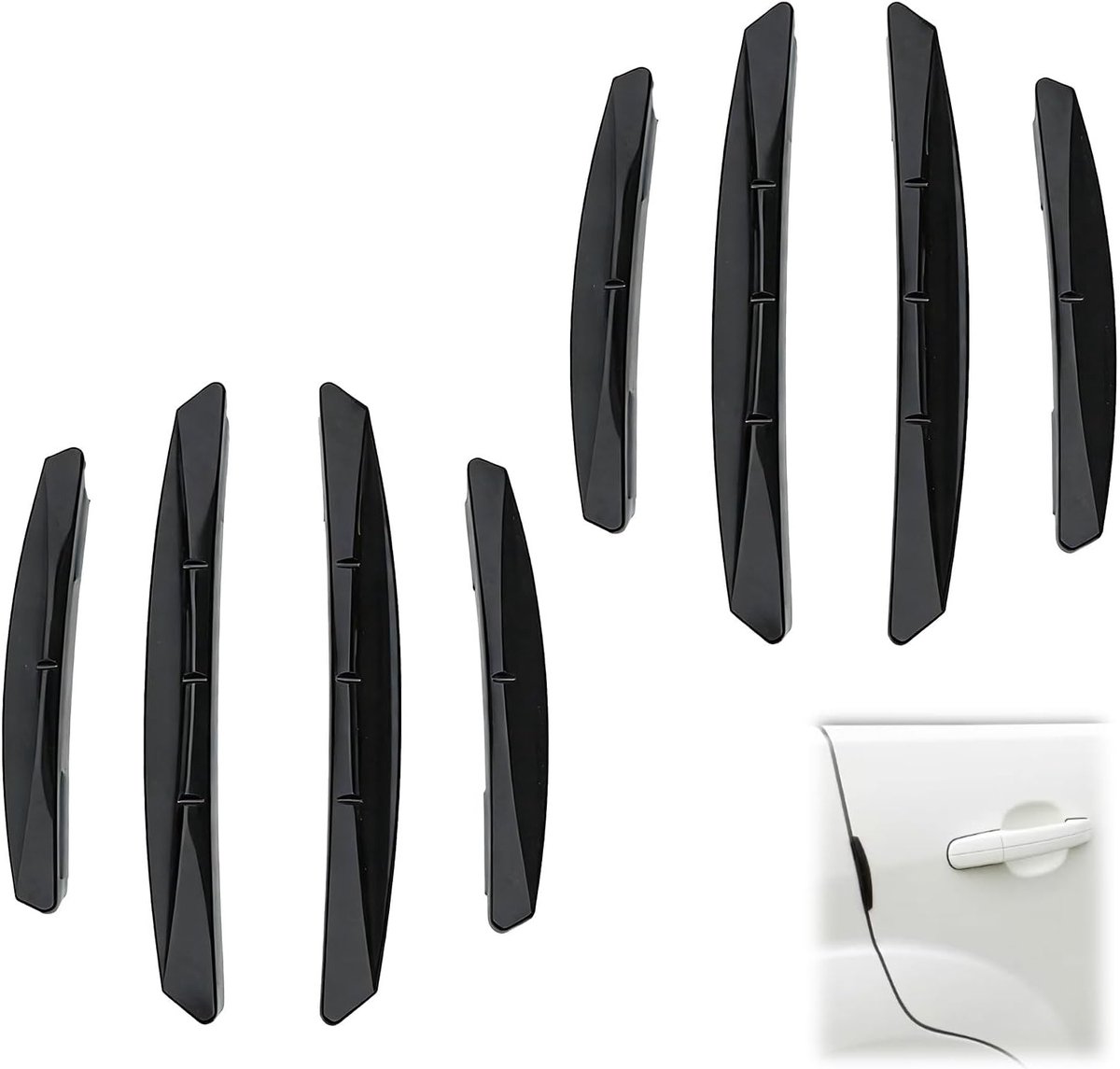 autobescherming 8-delige set - koolstofvezelstrips - optimale esthetiek - eenvoudige installatie - ShopVlot