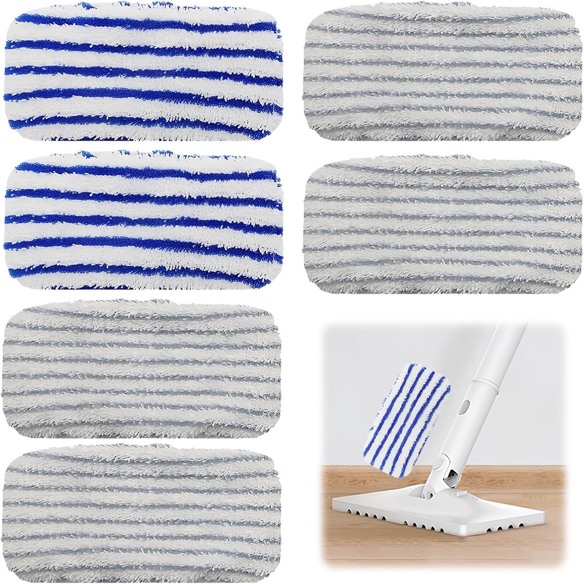 Stoomreiniger Doekjes - Geschikt voor Rowenta Clean & Steam - Grijs & Blauw - Effectieve reiniging - ShopVlot
