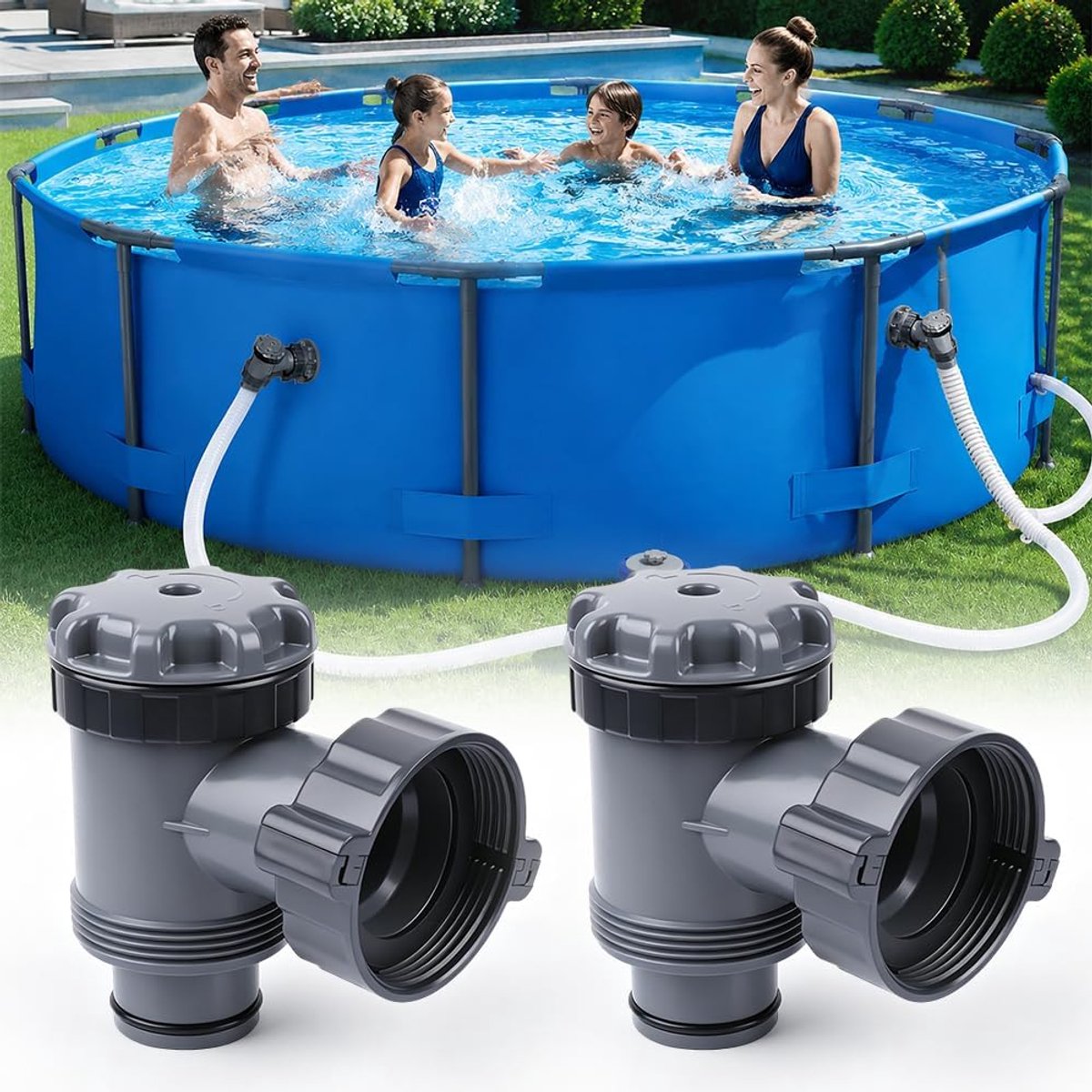 Pool Plunjerklep 38 mm - ABS - Pistonklep Aansluiting - Efficiënte onderhoudsoplossing - ShopVlot