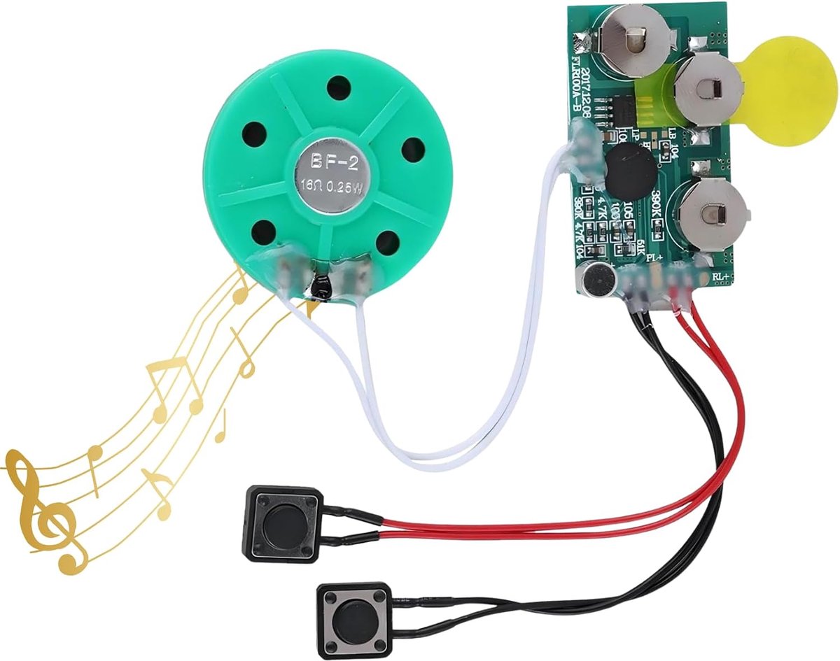 Stemgeluid Kaart Module 4 Minuten Opneembaar - Herhaalbare Geluid Chip - 3 Knop Batterij - Perfect voor DIY Kaarten - ShopVlot