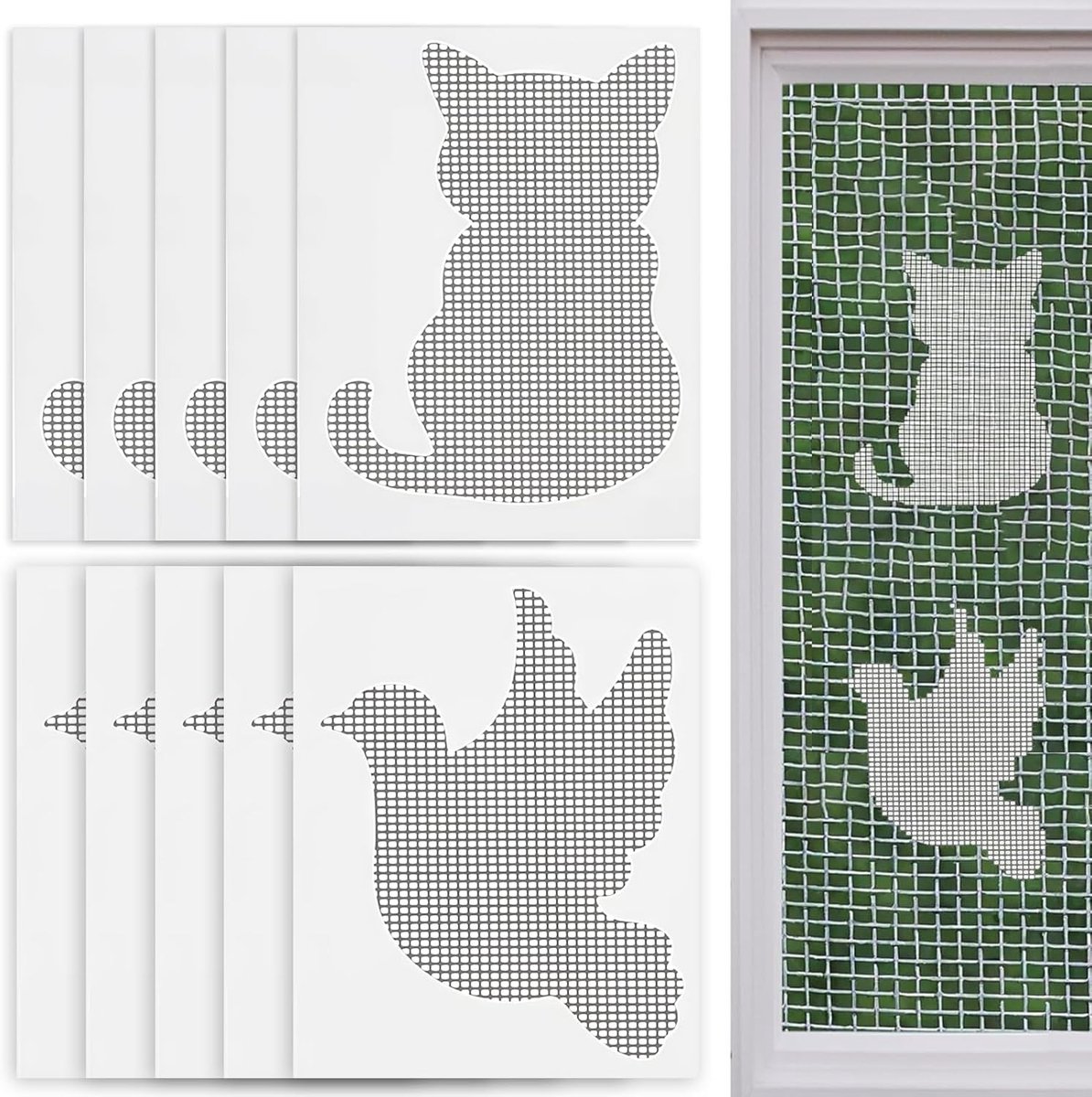 Vliegengaas reparatieset 10 stuks - zelfklevende insectennetpatches - sterk en waterdicht - snelle insectenafweer - ShopVlot