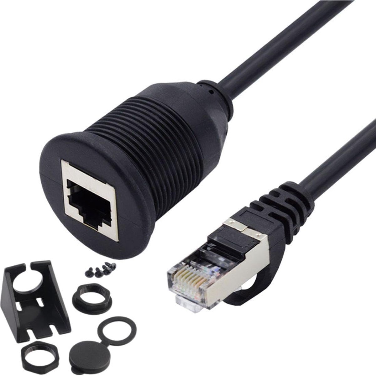 RJ45 Waterproof Kabel - CAT6 Male naar Female - Waterdicht en stofdicht - Ideaal voor auto-installaties - ShopVlot