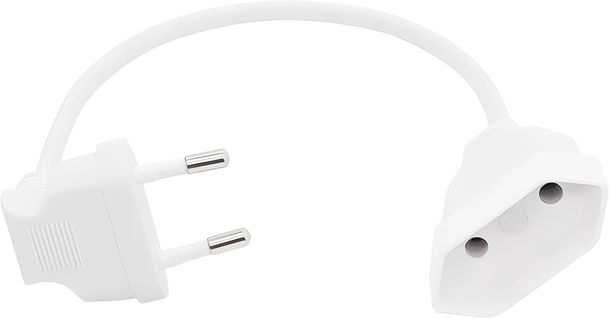 Verlengsnoer Euro 90 Graden - Curved 0,3 m - Type C - Ideaal voor TV en PC - ShopVlot