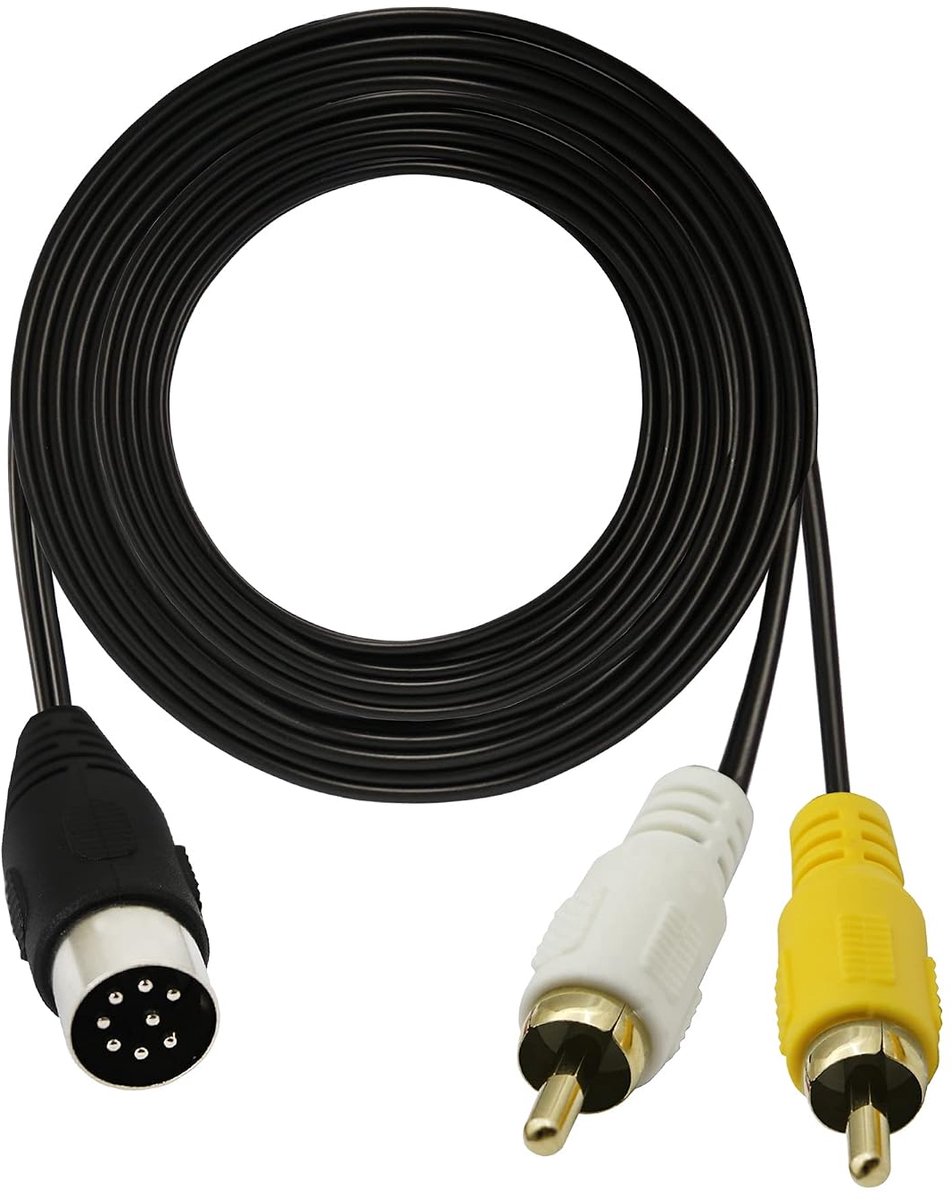 GINTOOYUN Din 8Pin to 2RCA Cable 118.11 Inch 8Pin Din Male Plug to 2RCA Male Audio Adapter Cable for Musical - ShopVlot