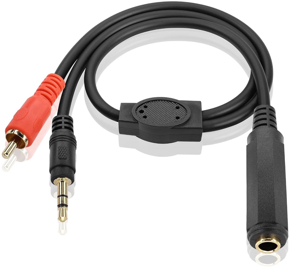 GINTOOYUN 6.35mm Jack to 6.35mm Jack + RCA Plug Audio Cable 6.35mm 1/4 Inch Jack to 6.35mm 1/4 Inch Jack + RCA Plug Y - ShopVlot