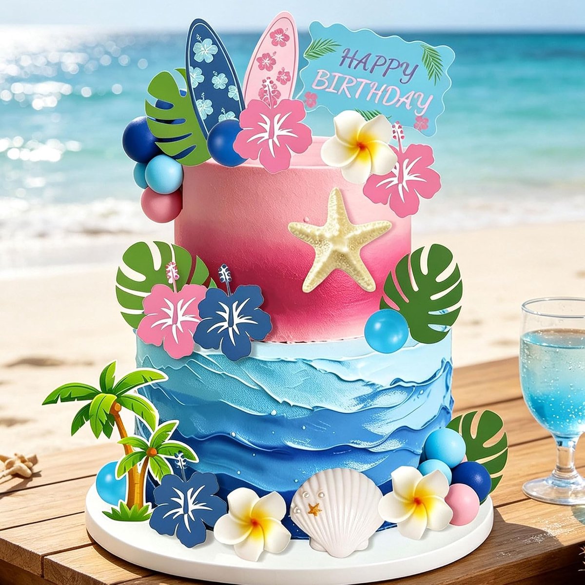 hawaiiaans luau feestdecoratie aloha taartversiering verjaardag - ShopVlot
