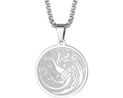 chengxun Huis Targaryen Symbool Ketting Mannen Vrouwen 3 Headed Dragon Hanger Balerion, Meraxes en Vhagar Hanger - ShopVlot