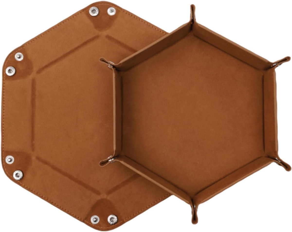 Worfel Counter, Foldable Hexagonal PU Leather Velvet Holder for Dungeons and Dragons RPG Games - ShopVlot