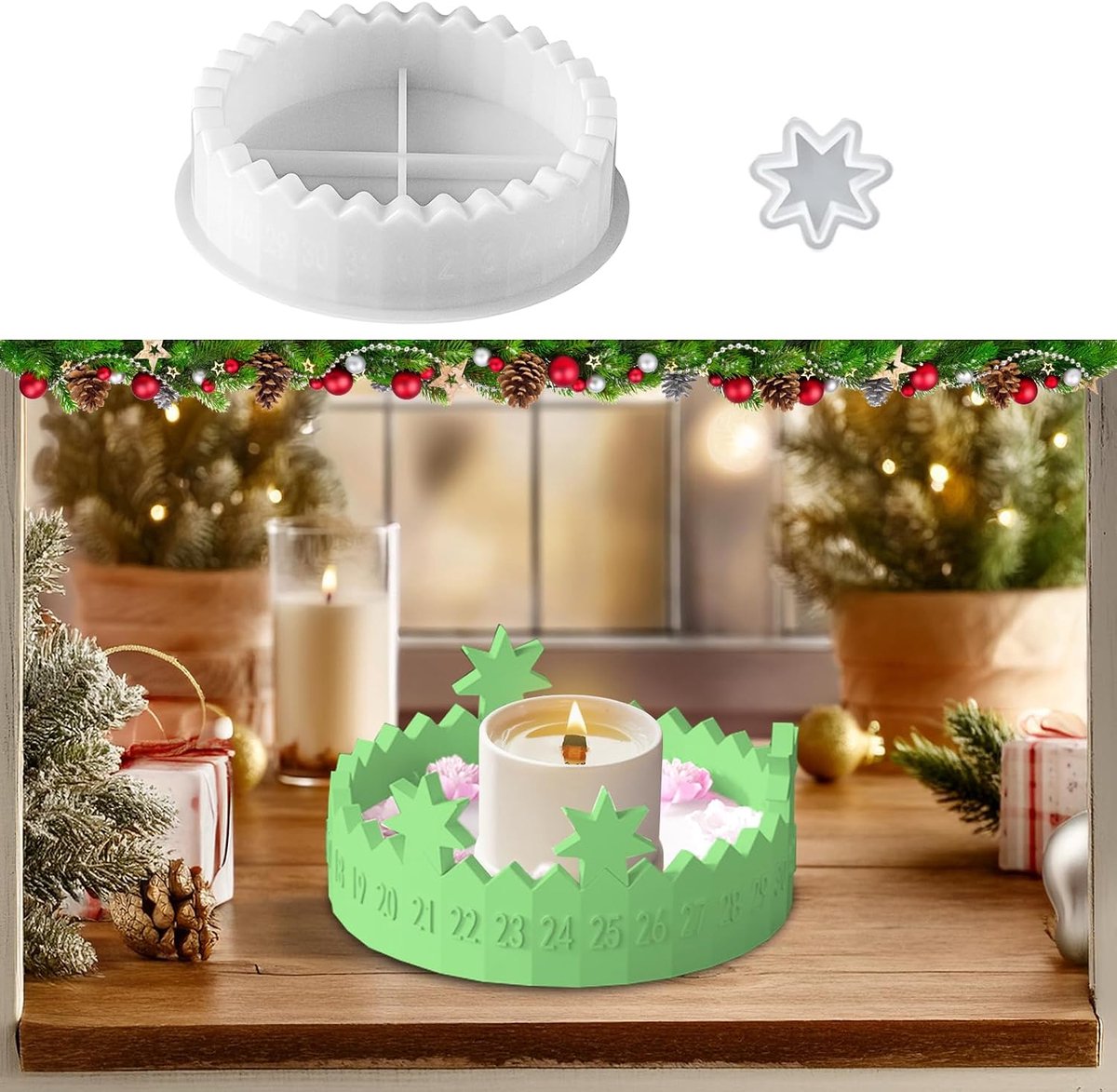 Silicone Mold for Advent Calendar, Countdown Calendar, Candle Holder, Silicone Moulds for Plaster and Epoxy Resin - ShopVlot