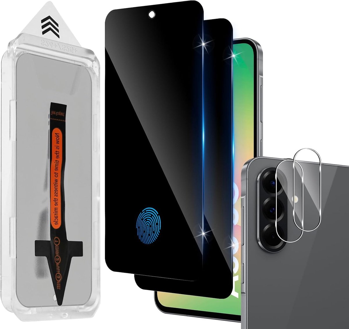 Inkijkbescherming voor Samsung Galaxy A56 5G voor pantserglas, 2 stuks inkijkbescherming en 2 stuks - ShopVlot