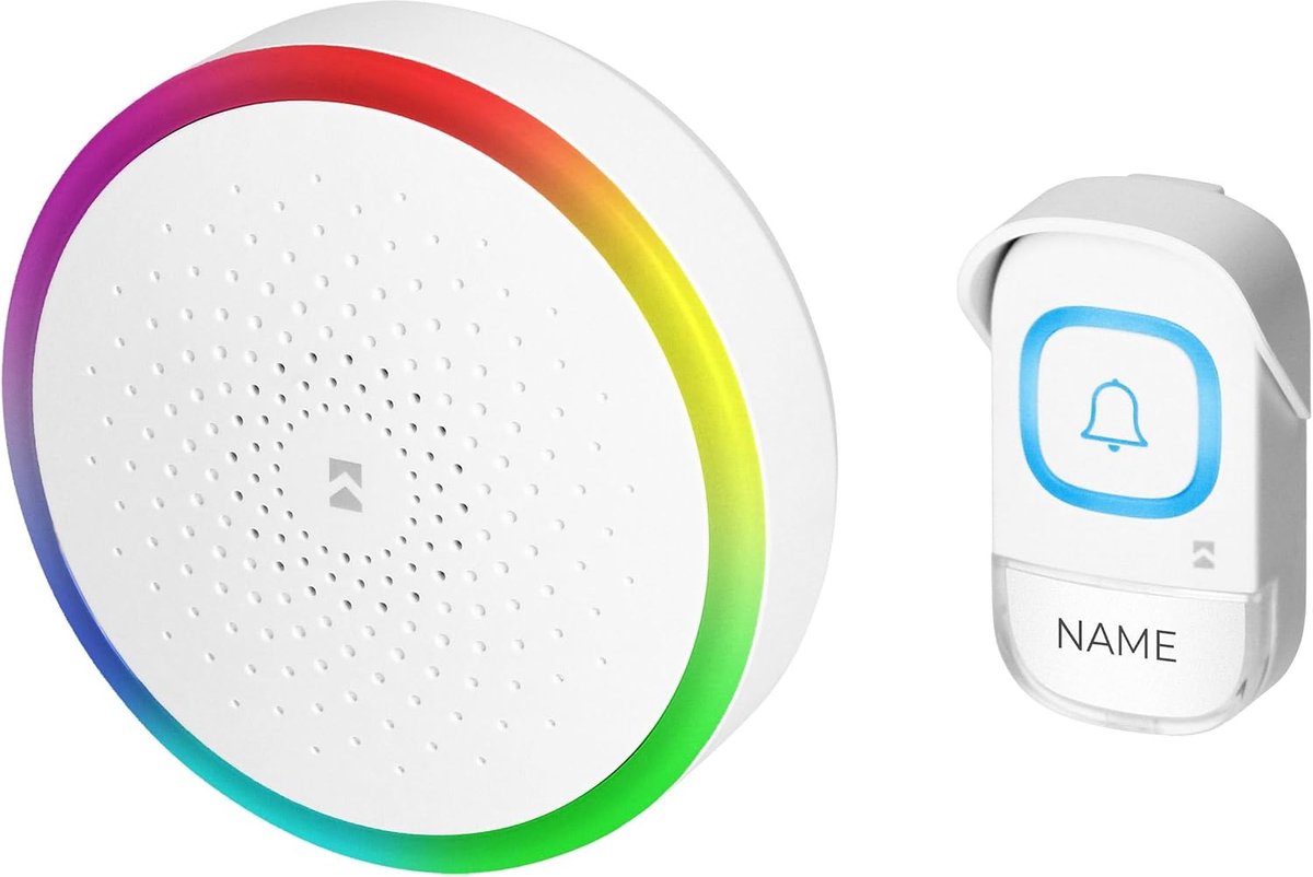 RGB LED Wireless Doorbell IP55 230V, 300 m, 60 Melodies, Learning Mode, Signal Mode - ShopVlot
